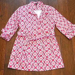 Madison Pink All-Weather Lightweight Coat with belt size Small